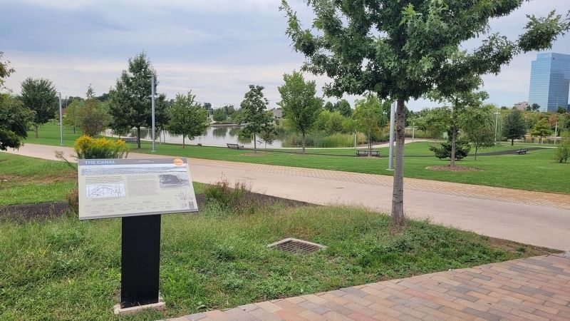 The view of the Canal Marker along the trail in the park. Click for full size. The view of the Canal Marker along the trail in the park image. Click for full size.