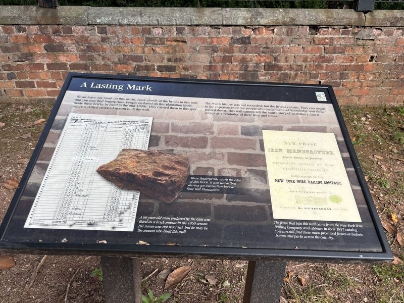 A Lasting Mark Marker. Click for full size. A Lasting Mark Marker image. Click for full size.