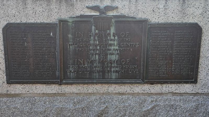 Village of Rockville Centre World War II Memorial image. Click for full size.