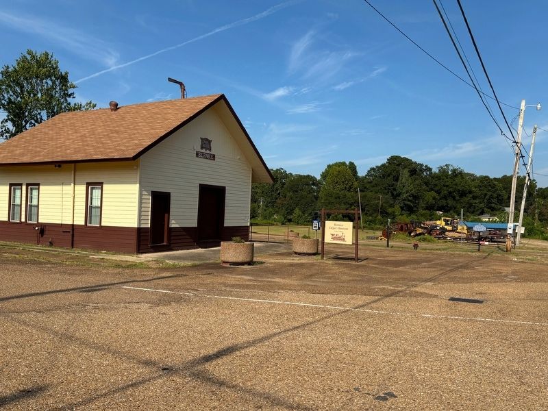site of Bernice Depot Museum before placement of the Robert L. Finley marker image. Click for full size.