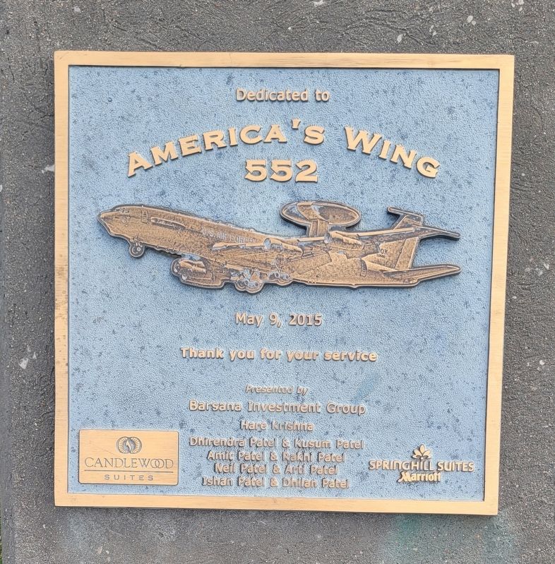 Dedicated to America's Wing 552nd Marker image. Click for full size.