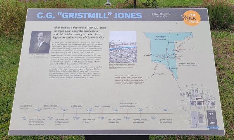C.G. "Gristmill" Jones Marker. Click for full size. C.G. "Gristmill" Jones Marker image. Click for full size.