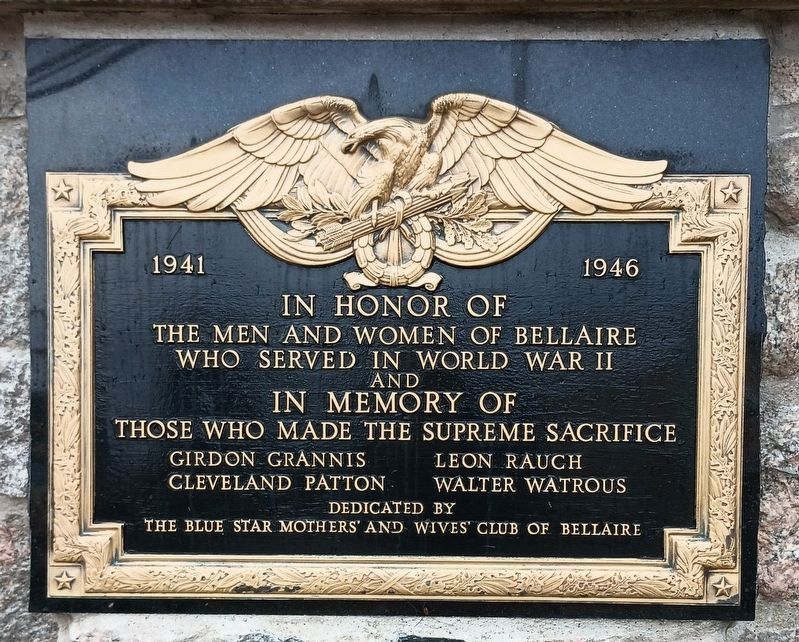 World War II Memorial Marker. Click for full size. World War II Memorial Marker image. Click for full size.