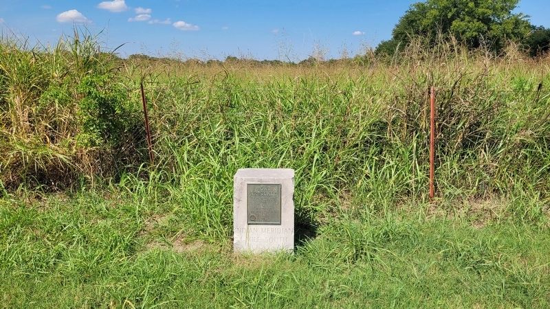 The view of the Fort Arbuckle Marker up against the fence. Click for full size. The view of the Fort Arbuckle Marker up against the fence image. Click for full size.