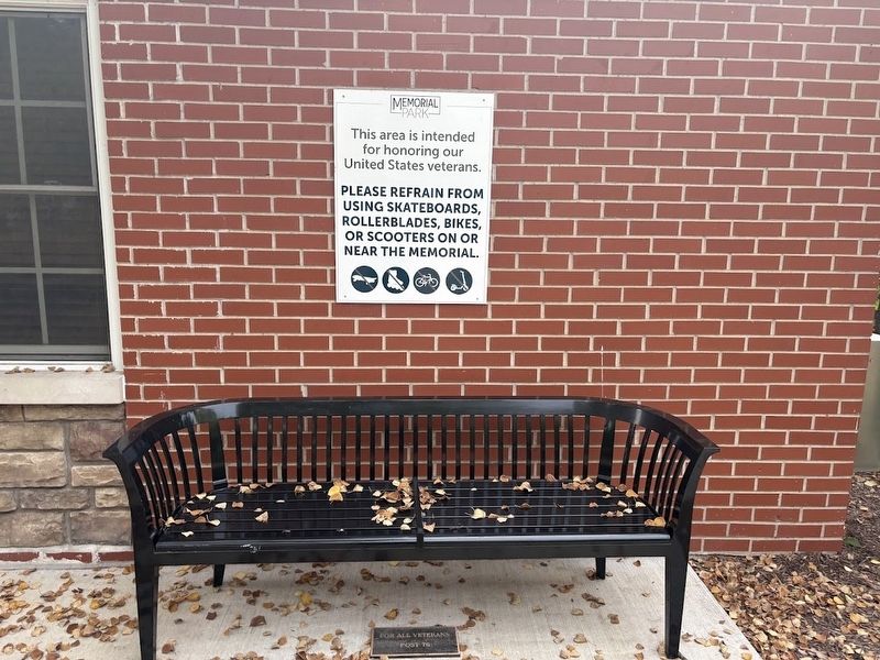 Veterans Memorial Bench. Click for full size. Veterans Memorial Bench image. Click for full size.