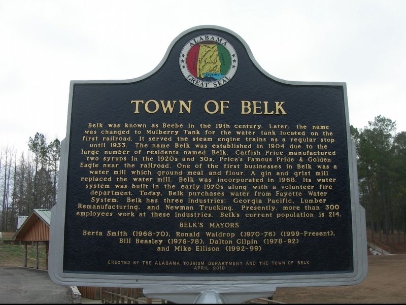 Town of Belk Marker. Click for full size. Town of Belk Marker image. Click for full size.