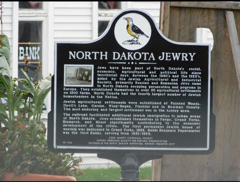 North Dakota Jewry Marker. Click for full size. North Dakota Jewry Marker image. Click for full size.