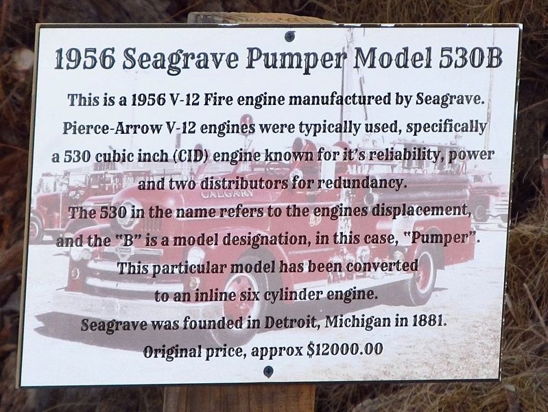 1956 Seagrave Pumper Marker. Click for full size. 1956 Seagrave Pumper Marker image. Click for full size.
