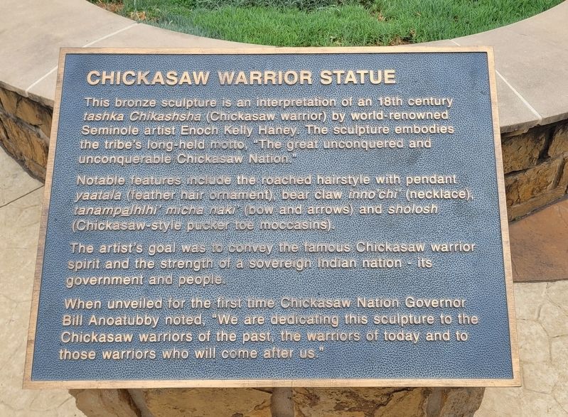 Chickasaw Warrior Statue Marker. Click for full size. Chickasaw Warrior Statue Marker image. Click for full size.