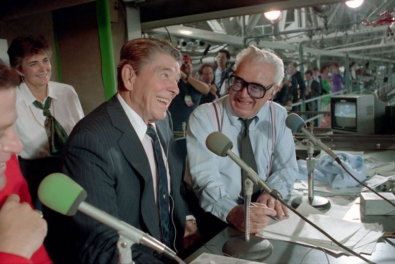 Harry Caray with President Reagan image. Click for full size.