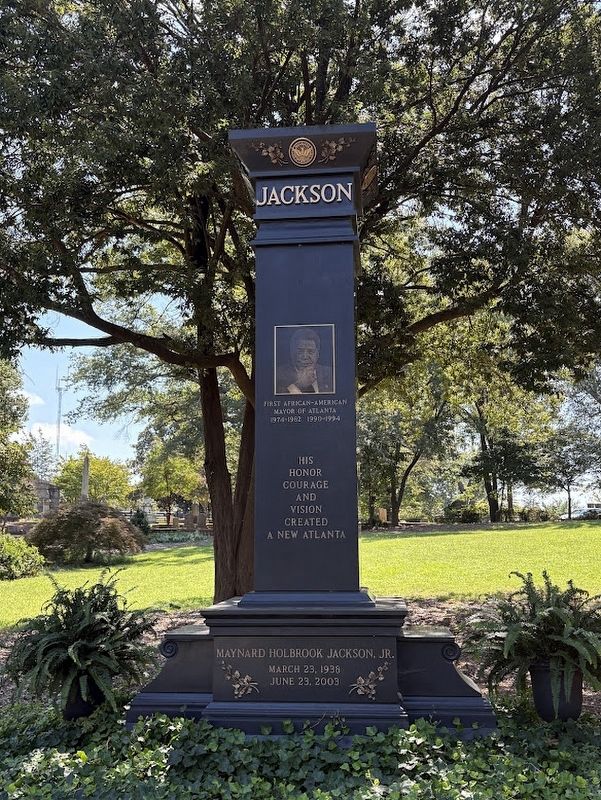Gravesite of Maynard Holbook Jackson, Jr., the First African American Mayor of Atlanta Marker image. Click for full size.