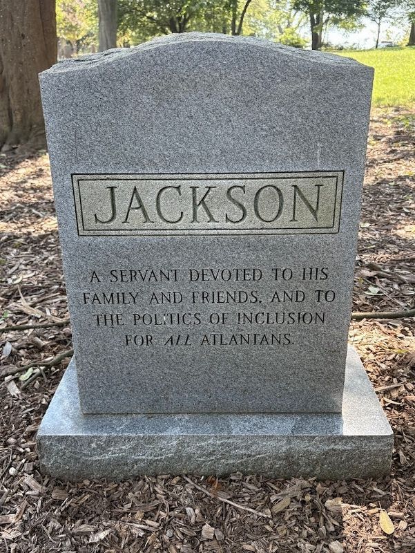 Gravesite of Maynard Holbook Jackson, Jr., the First African American Mayor of Atlanta Marker image. Click for full size.