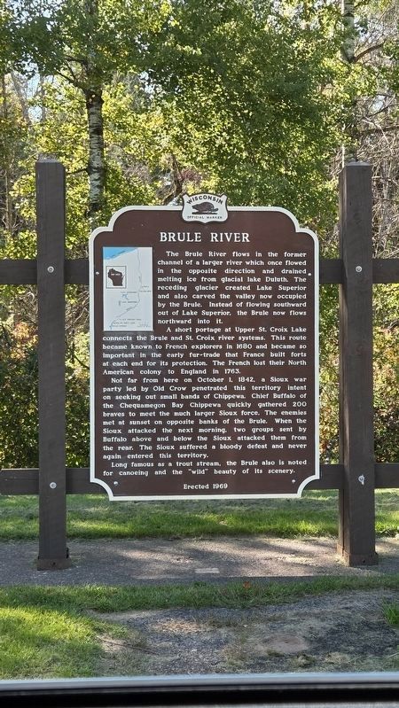 Brule River Marker. Click for full size. Brule River Marker image. Click for full size.