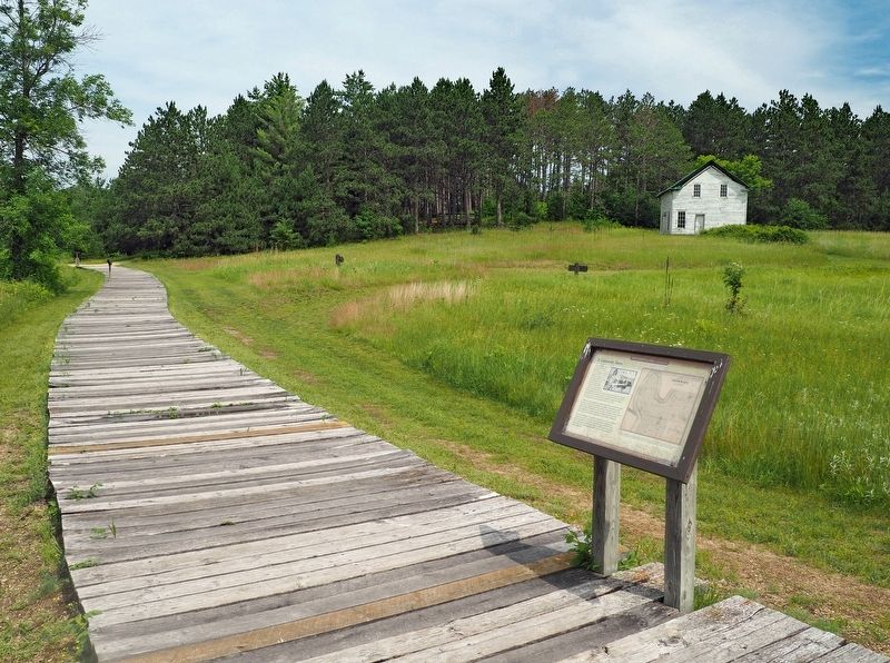 A Community Forms Marker on the boardwalk south of the Clement Beaulieu House image. Click for full size.