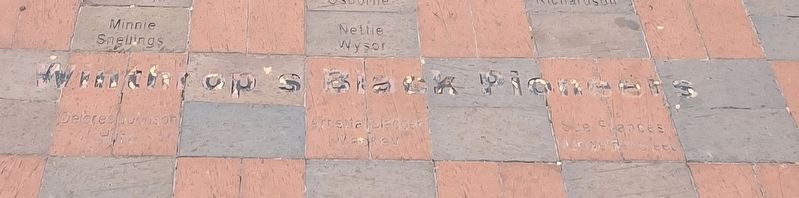 Winthrop's Black Pioneers, honored on the Freedom Walkway image. Click for full size.