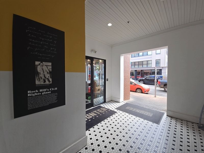Rock Hill's Civil Rights Giant Marker under the entryway to Kounter Restaurant image. Click for full size.