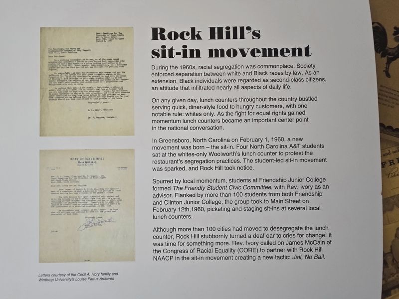 Rock Hill's Sit-in Movement Marker image. Click for full size.