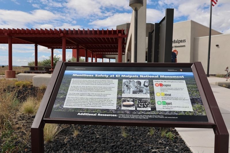 Munitions Safety at El Malpais National Monument Marker image. Click for full size.