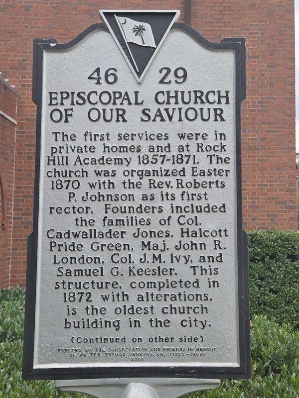 Episcopal Church of Our Saviour Marker, side one. Click for full size. Episcopal Church of Our Saviour Marker, side one image. Click for full size.