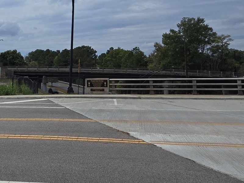 Identical Purple Heart Bridge Marker at South end of the bridge, over Dave Lyle Boulevard. Click for full size. Identical Purple Heart Bridge Marker at South end of the bridge, over Dave Lyle Boulevard image. Click for full size.