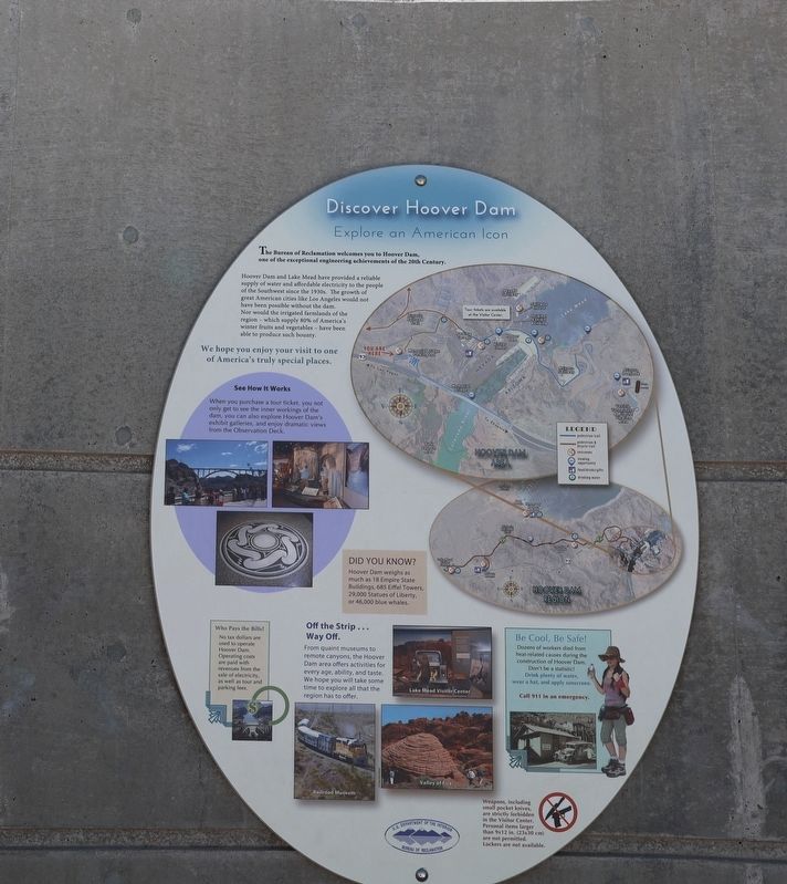 Discover Hoover Dam Marker. Click for full size. Discover Hoover Dam Marker image. Click for full size.