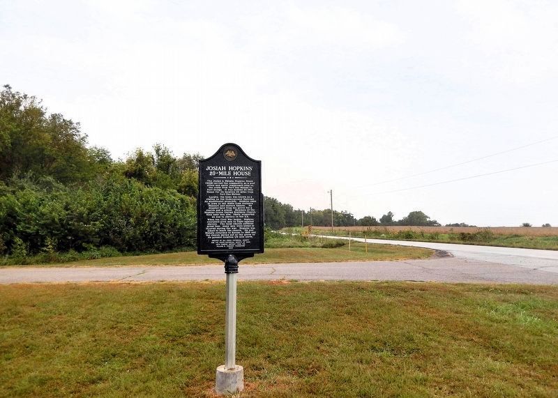 Josiah Hopkins' 20-Mile House Marker. Click for full size. Josiah Hopkins' 20-Mile House Marker image. Click for full size.