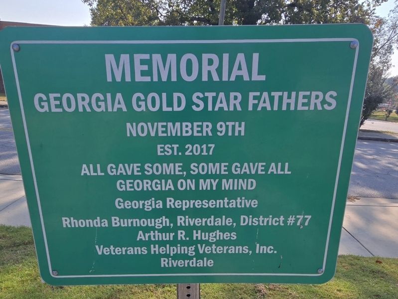 Memorial Georgia Gold Star Fathers Marker image. Click for full size.