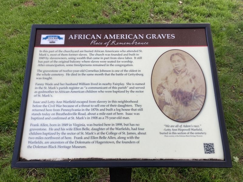 African American Graves Marker image. Click for full size.