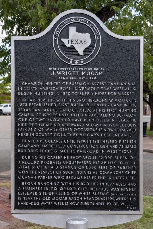 Home County of Famous Frontiersman J. Wright Mooar Marker image. Click for full size.