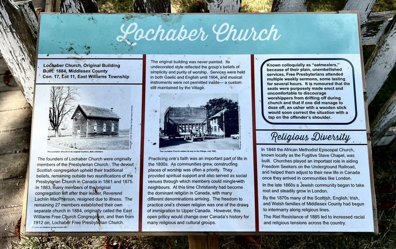 Lochaber Church Marker. Click for full size. Lochaber Church Marker image. Click for full size.
