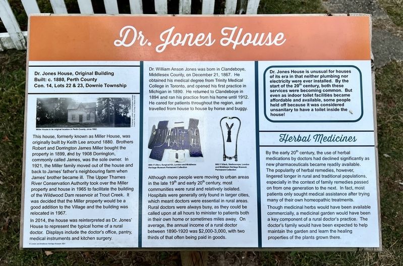 Dr. Jones House Marker. Click for full size. Dr. Jones House Marker image. Click for full size.
