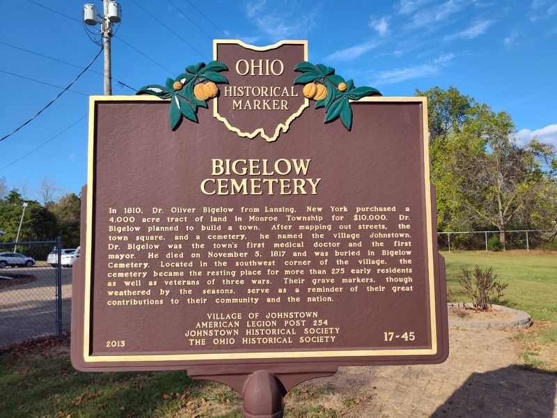 Bigelow Cemetery side of marker image. Click for full size.