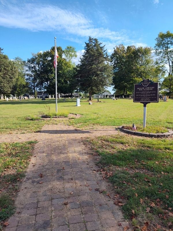 Bigelow Cemetery / Bigelow Cemetery War Veterans Marker image. Click for full size.