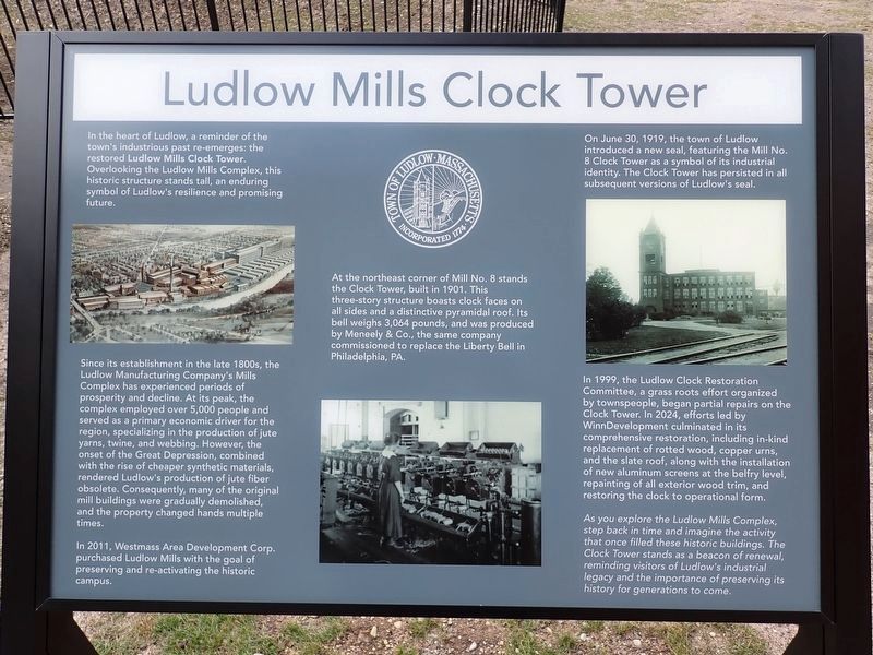 Ludlow Mills Clock Tower Marker image. Click for full size.