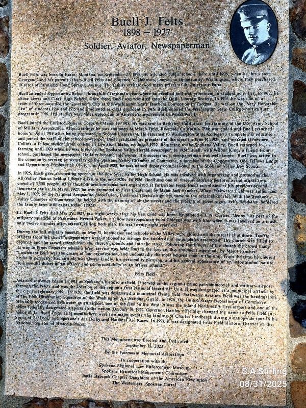 Buell J Felts Marker. Click for full size. Buell J Felts Marker image. Click for full size.