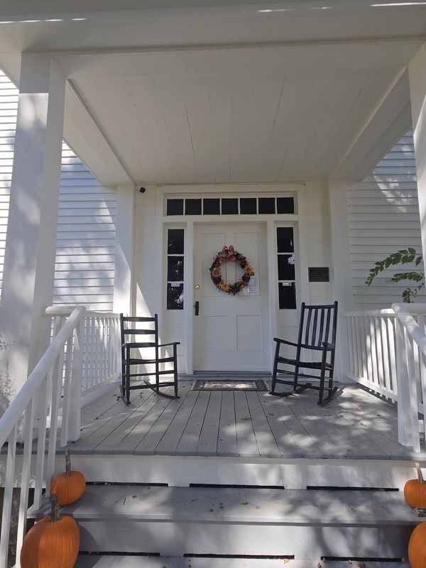 John Wesley McElroy House Marker, under the porch which faces east overlooking West Main Street.. Click for full size. John Wesley McElroy House Marker, under the porch which faces east overlooking West Main Street. image. Click for full size.