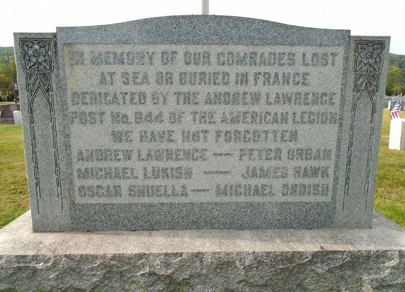 Andrew Lawrence American Legion Post 644 World War Memorial image. Click for full size.