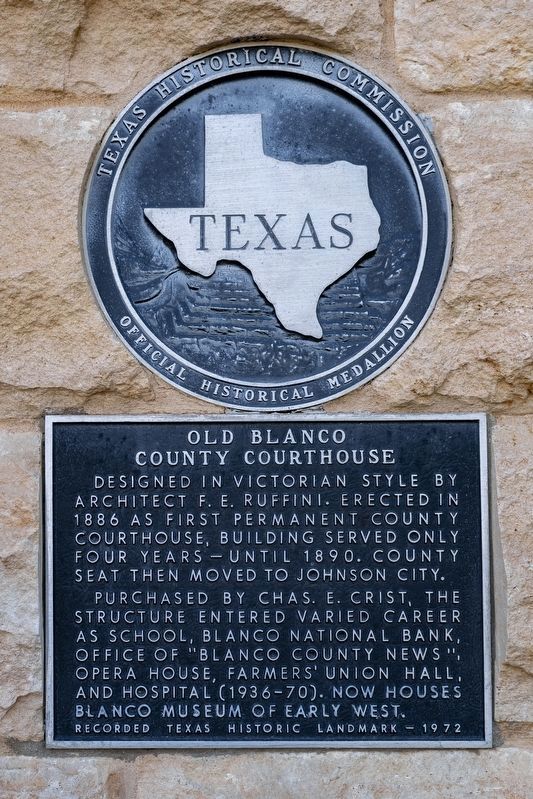 Old Blanco County Courthouse Marker image. Click for full size.