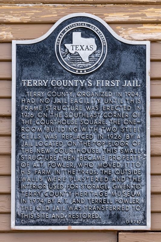 Terry County's First Jail Marker. Click for full size. Terry County's First Jail Marker image. Click for full size.