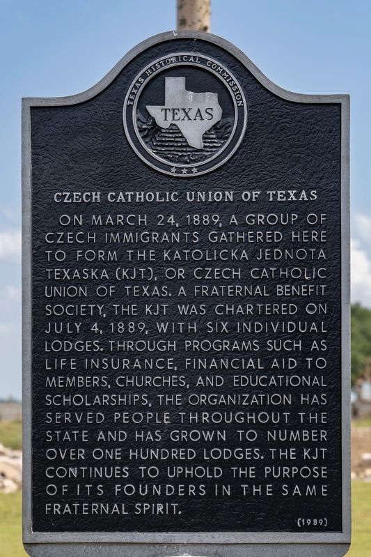 Czech Catholic Union of Texas Marker. Click for full size. Czech Catholic Union of Texas Marker image. Click for full size.