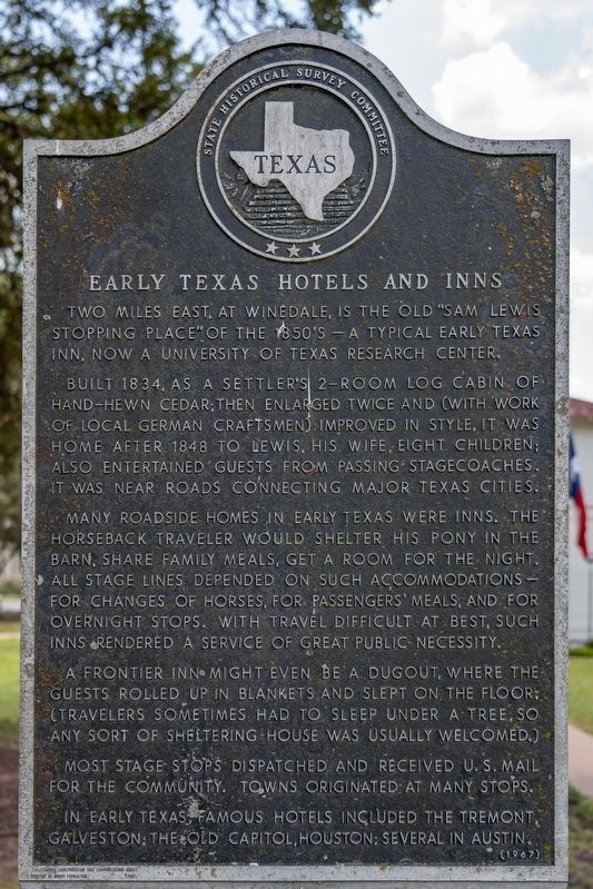 Early Texas Hotels and Inns Marker image. Click for full size.