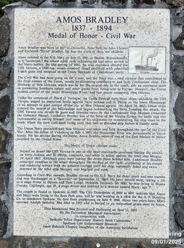 Amos Bradley Marker image. Click for full size.