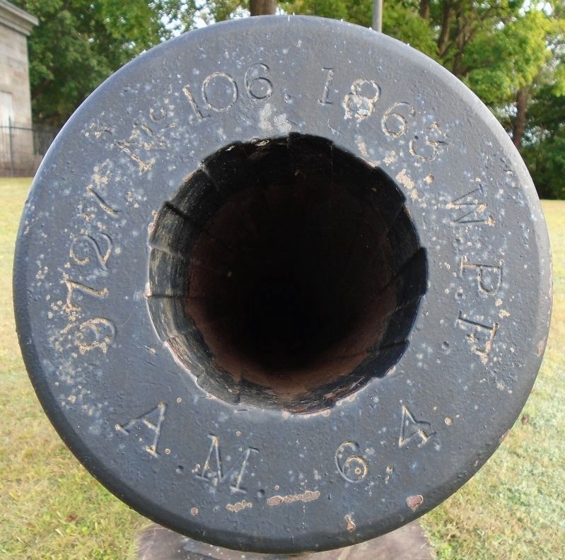 Fort Hancock Civil War 100 pound Parrott Rifle Muzzle Marks (South). Click for full size. Fort Hancock Civil War 100 pound Parrott Rifle Muzzle Marks (South) image. Click for full size.