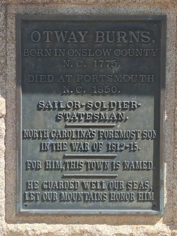 Otway Burns Monument Marker. Click for full size. Otway Burns Monument Marker image. Click for full size.