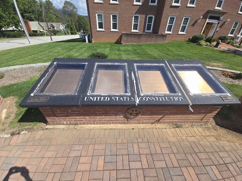 The Charters of Freedom Marker - replica display of the U.S. Constitution. Click for full size. The Charters of Freedom Marker - replica display of the U.S. Constitution image. Click for full size.