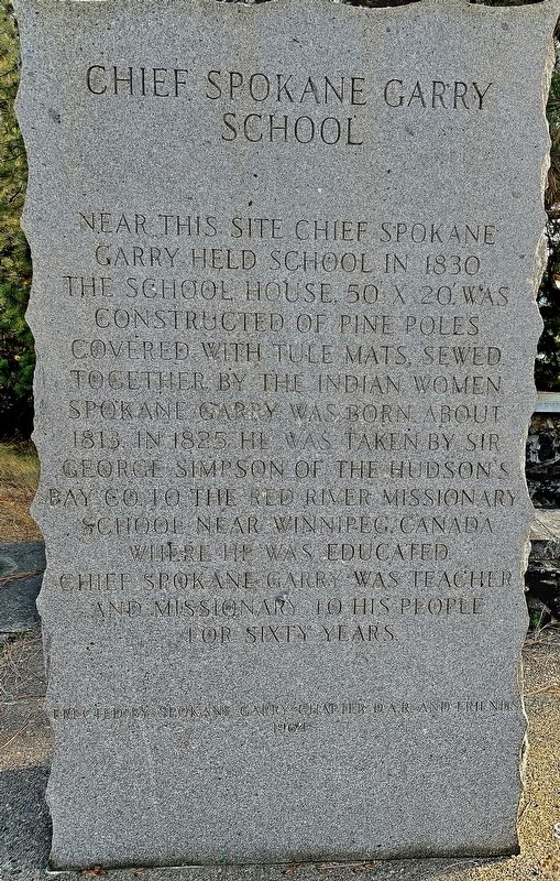 Chief Spokane Gary School Marker. Click for full size. Chief Spokane Gary School Marker image. Click for full size.
