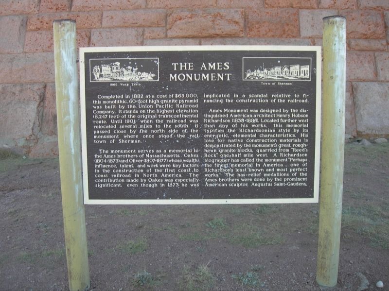 The Ames Monument Marker. Click for full size. The Ames Monument Marker image. Click for full size.