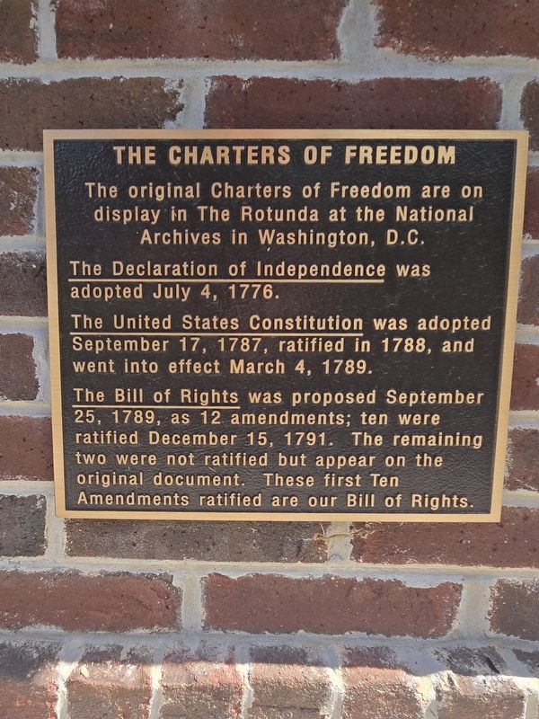 The Charters of Freedom Marker image. Click for full size.