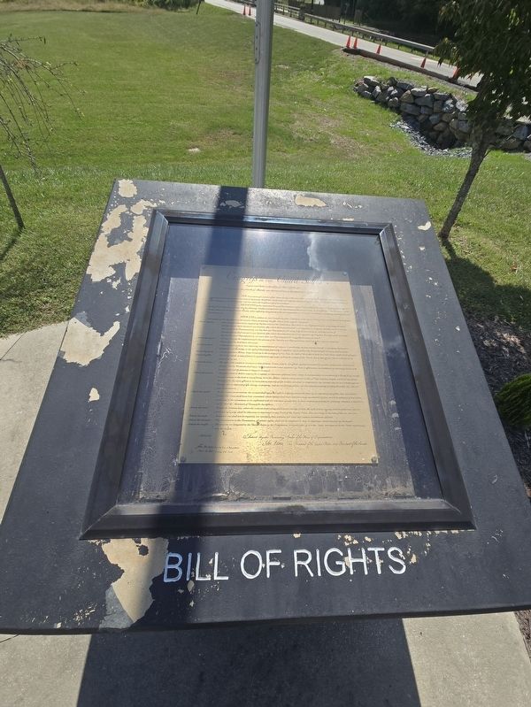The Charters of Freedom Marker - replica display of the Bill of Rights image. Click for full size.