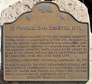 St. Francis Dam Disaster Site Marker image. Click for full size.